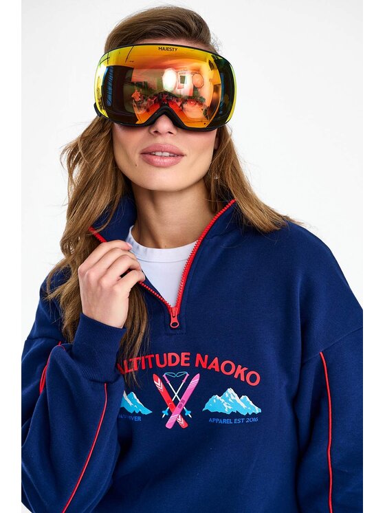 NAOKO NAOKO Bluza High Altitude Granatowy Oversize
