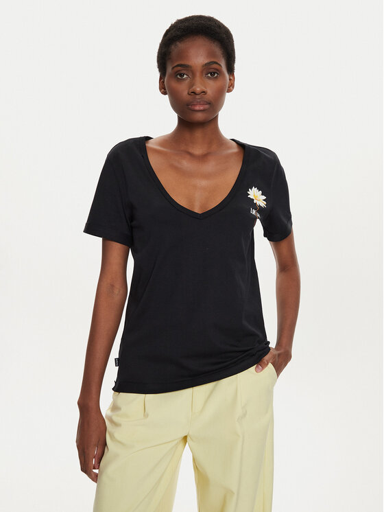 Desigual Tričko Vini 24WWTK41 Čierna Regular Fit