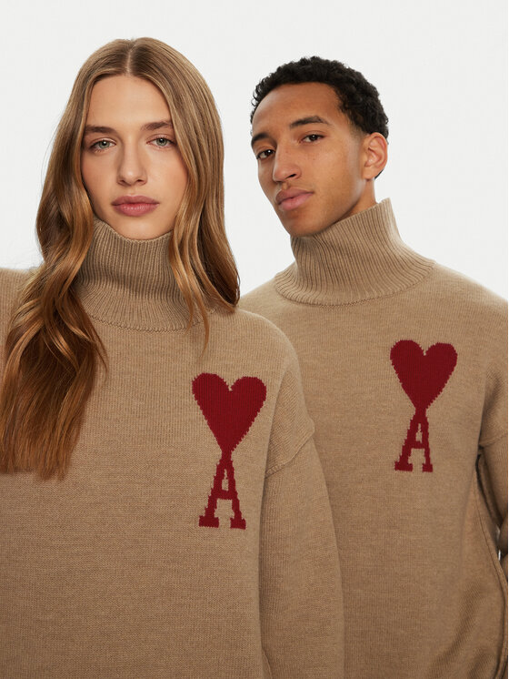 AMI PARIS AMI PARIS Krekls ar augstu apkakli UKS406.018 Brūns Regular Fit