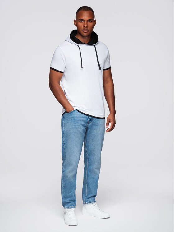 Ombre Ombre T-Shirt OM-TSCT-0256 Biały Regular Fit