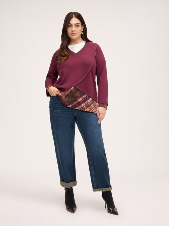 Fiorella Rubino Fiorella Rubino Bluza G899L009520N036 Bordowy Regular Fit