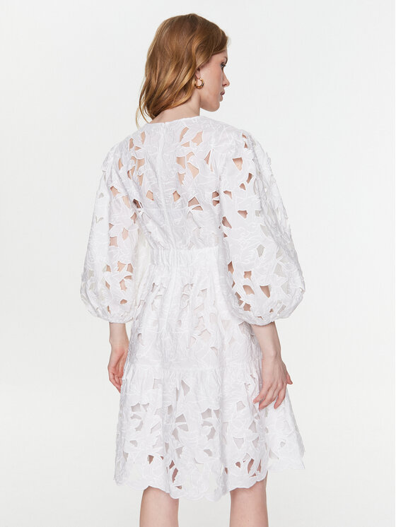Red Valentino Red Valentino Každodenní šaty 2R3VA22Y6QA Bílá Regular Fit