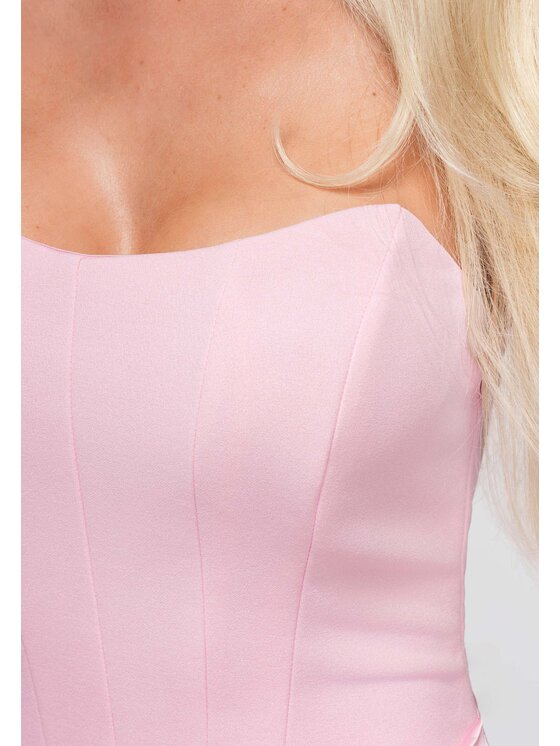 Ombre Ombre Sukienka wieczorowa LA-OM-DLR392 Różowy Authentic Slim Fit