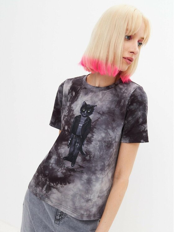 CAT by maniita lacitta CAT by maniita lacitta T-Shirt Printed T-shirt Szary Regular Fit
