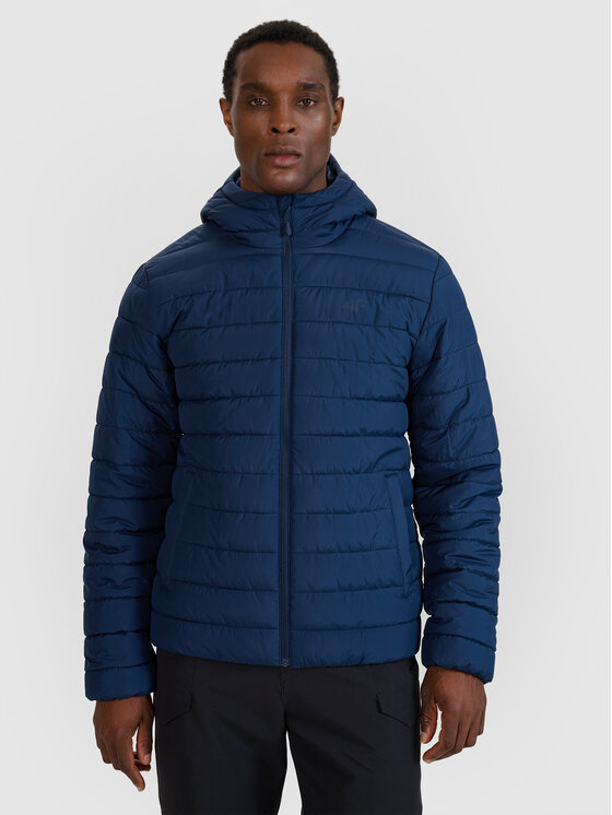 4F 4F Kurtka puchowa BASIC+ Granatowy Regular Fit