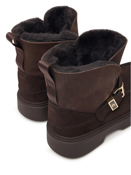 Tommy Hilfiger Tommy Hilfiger Schneeschuhe Th Buckle Shearling Snow Boot FW0FW09687 Dunkelbraun