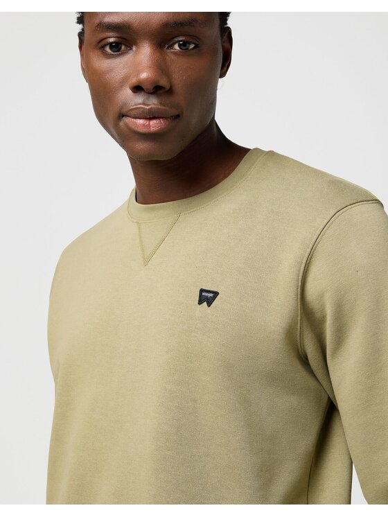 Wrangler Wrangler Bluza SIGN OFF CREW Zielony Regular Fit