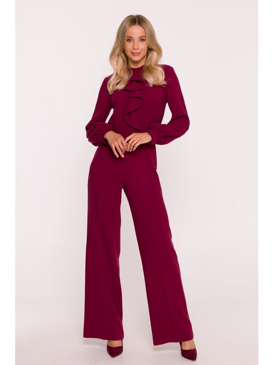 Stylove Stylove Kombinezon S420 Bordowy A-Line Fit