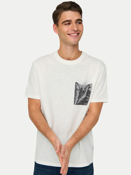 Only & Sons Only & Sons Tričko 22025286 Biela Regular Fit