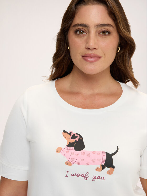 Fiorella Rubino Fiorella Rubino T-Shirt G087L009591N011 Biały Regular Fit