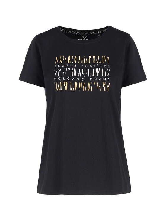 Volcano Volcano T-Shirt T-AMANDA Czarny Regular Fit