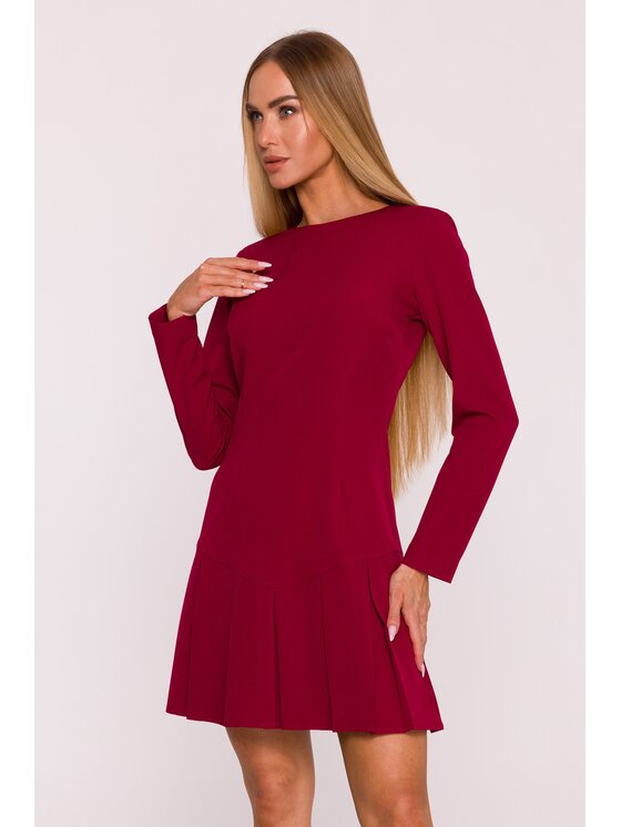 Made of Emotion Made of Emotion Sukienka wieczorowa M872 Bordowy Modern Slim Fit