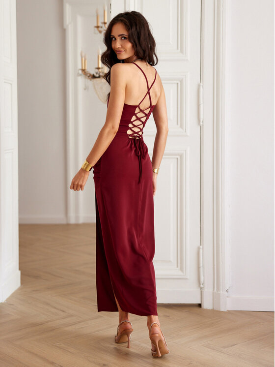 Roco Fashion Roco Fashion Abito da cocktail Aria Bordeaux Slim Fit