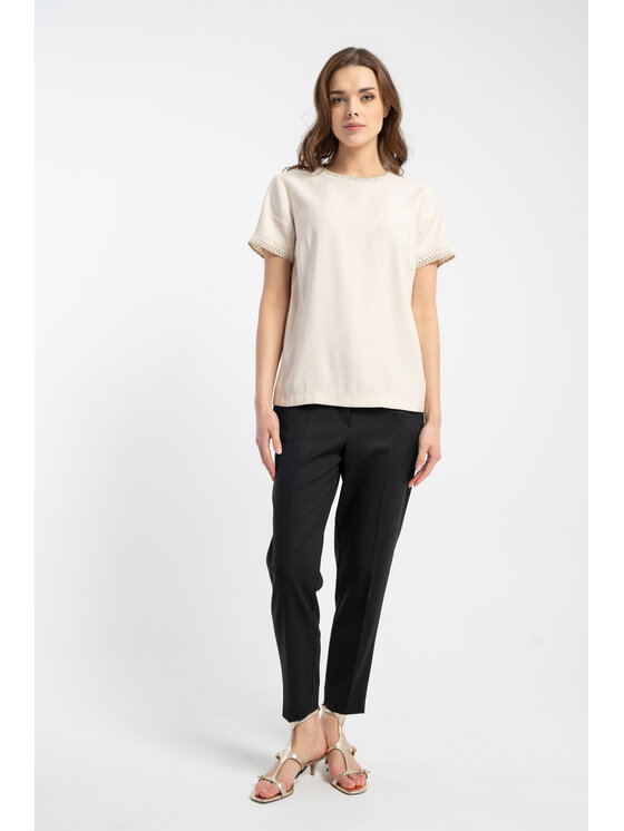 CLICK CLICK Μπλουζάκι 10-6822 Μπεζ Relaxed Fit