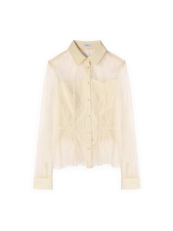 Motivi Motivi Koszula 5084Q000883N011 Écru Regular Fit