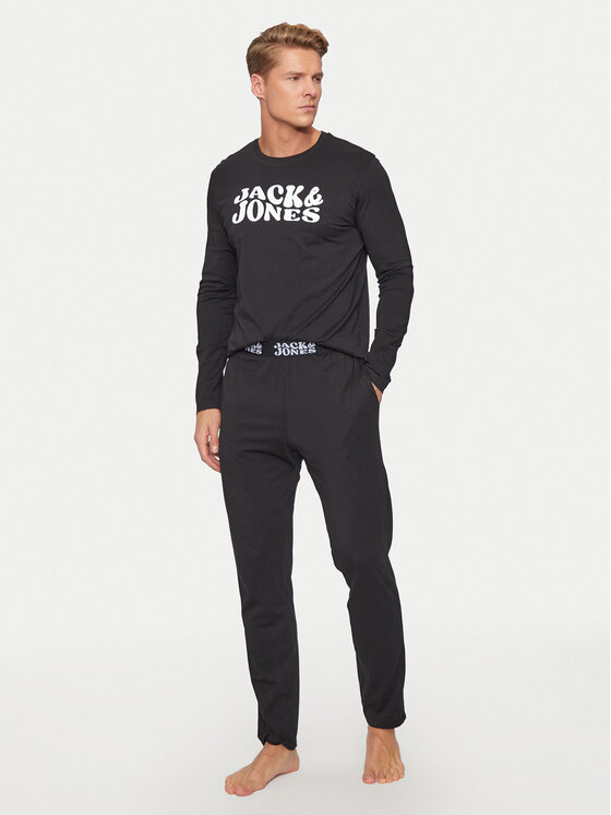 Jack&Jones Pidžama Elton 12267003 Crna Standard Fit