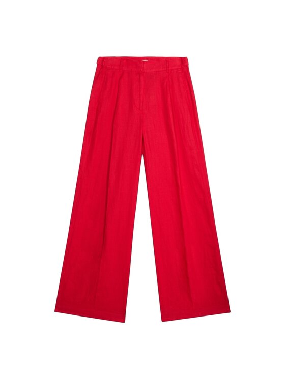 Oltre Oltre Spodnie materiałowe P014R008438N016 Czerwony Baggy Fit