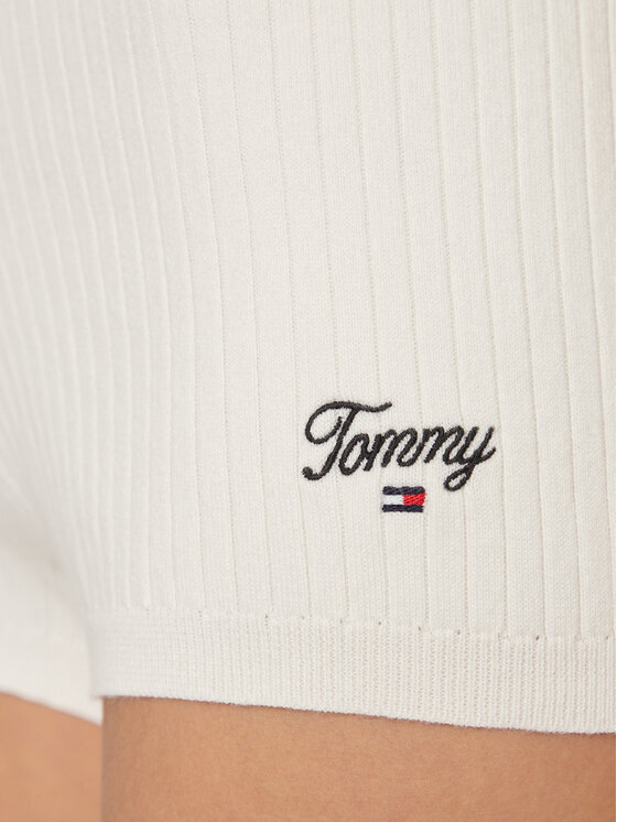 Tommy Jeans Tommy Jeans Szorty materiałowe Script DW0DW17781 Biały Slim Fit