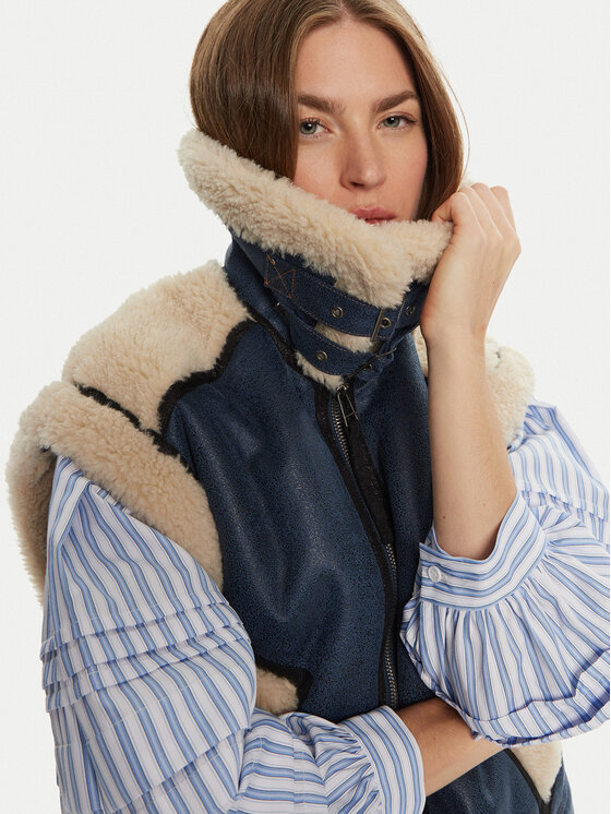 Munthe Munthe Bezrękawnik Tuppa 243150524341 Granatowy Loose Fit