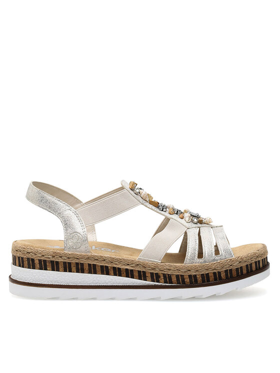 Rieker Rieker Sandalen V7949-90 Silber rhodiniert