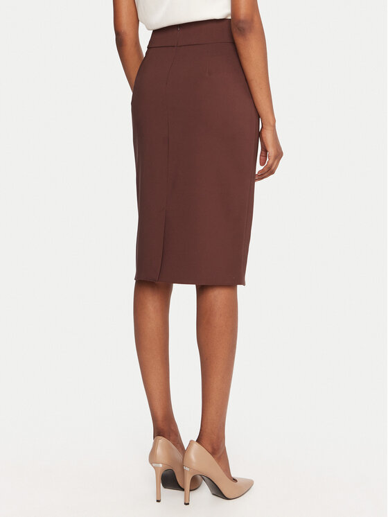 Rinascimento Rinascimento Pouzdrová sukně CFC0126212003 Hnědá Slim Fit