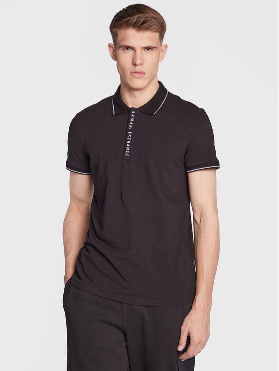 Armani Exchange Polo Majica 8NZF71 ZJH2Z 1200 Črna Regular Fit