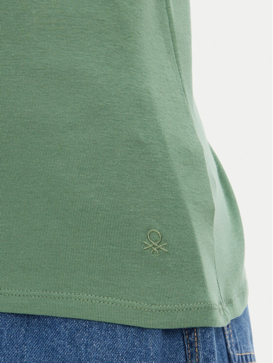 United Colors Of Benetton United Colors Of Benetton T-Shirt 3GA2E4230 Zielony Regular Fit