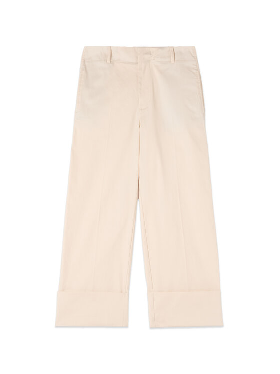 Oltre Oltre Pantaloni di tessuto P007R008931N002 Crema Baggy Fit