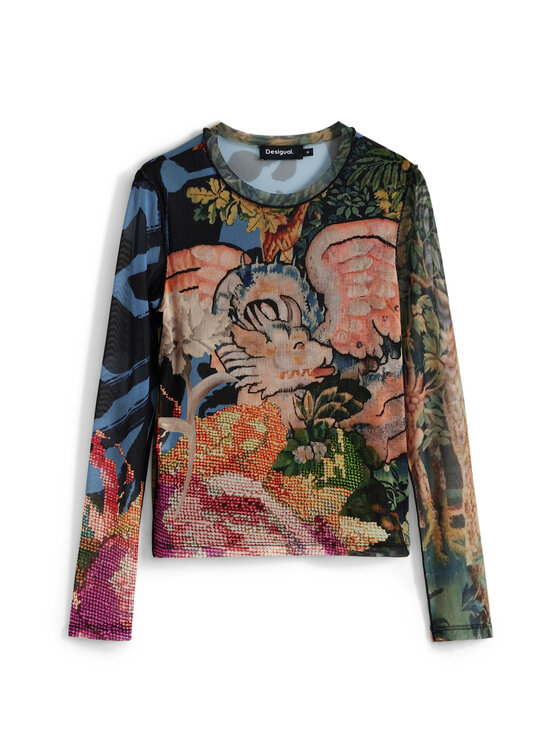 Desigual Desigual Blúz Dragon Lacroix 25WWTK39 Színes Slim Fit