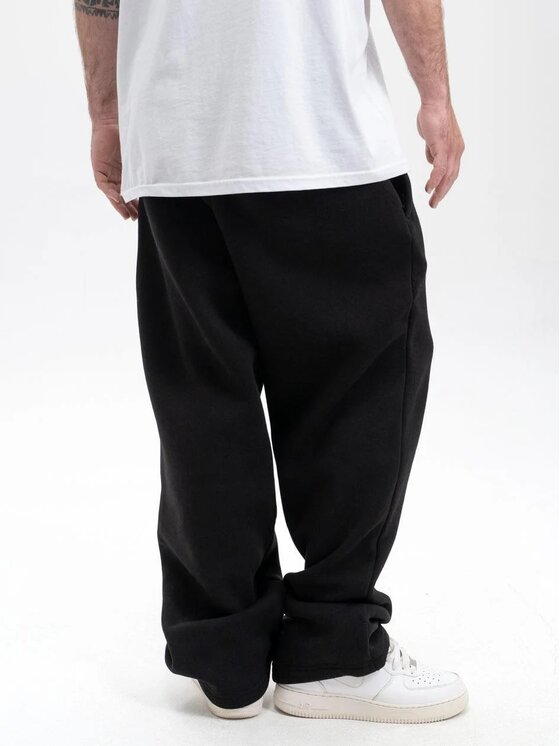 Jigga Wear Jigga Wear Spodnie dresowe Spodnie Dresowe Baggy Męskie Czarne Jigga Wear Haft Logo Drawcord L Czarny Baggy Fit