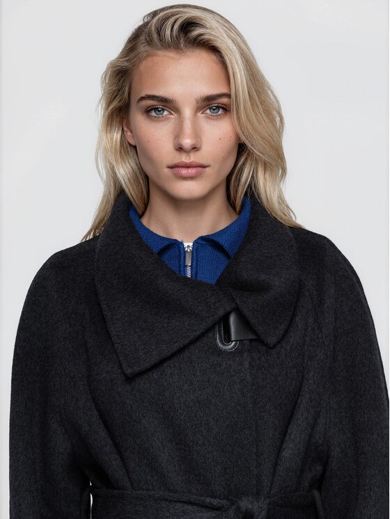 Ombre Ombre Kabát pro přechodné období OW-CT-E0037 Černá Regular Fit