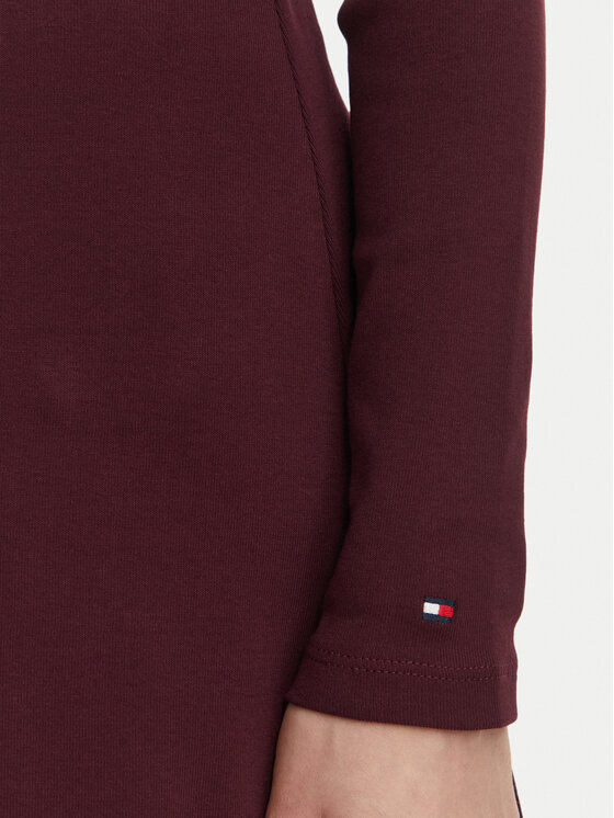 Tommy Hilfiger Tommy Hilfiger Sukienka codzienna WW0WW51726 Bordowy Slim Fit