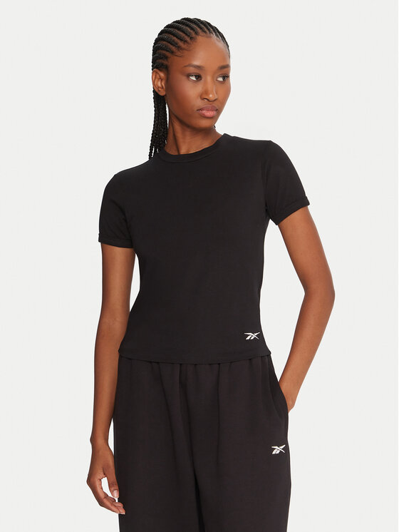 Reebok Reebok Póló RK25309CCW Fekete Slim Fit
