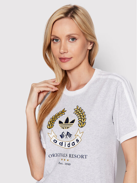 adidas adidas Тишърт Graphic HL6554 Сив Loose Fit