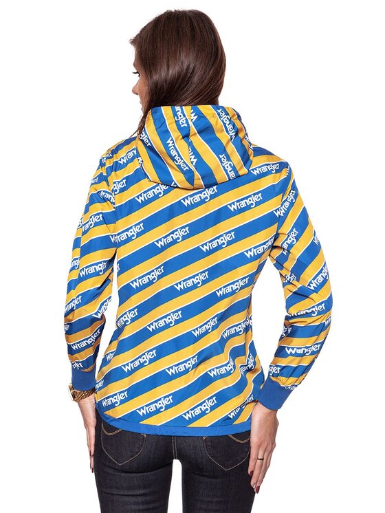 Wrangler Wrangler Kurtka damska B&Y WINDBREAKER Kolorowy Regular Fit