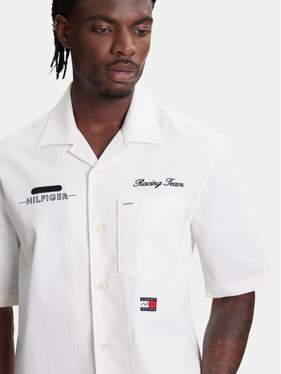 Tommy Hilfiger Tommy Hilfiger Cămașă F1 Movie Mechanics MW0MW41476 Écru Boxy Fit