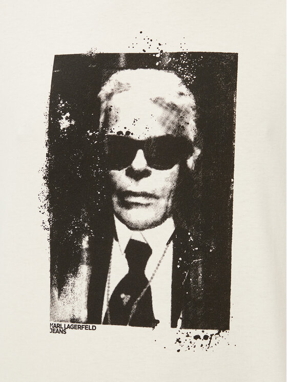 Karl Lagerfeld Jeans Karl Lagerfeld Jeans T-shirt B3M17006 Krem Regular Fit