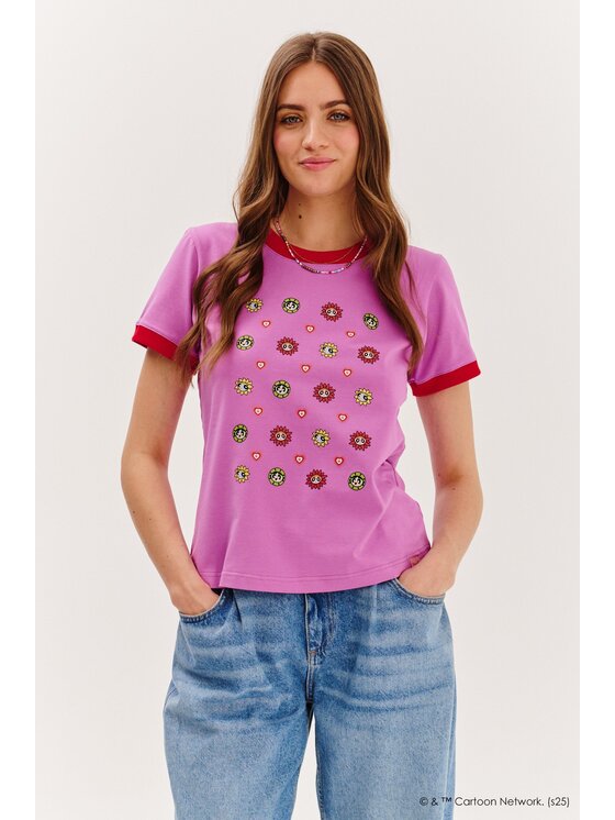 NAOKO NAOKO Tričko Candy Powerpuff Ružová Regular Fit