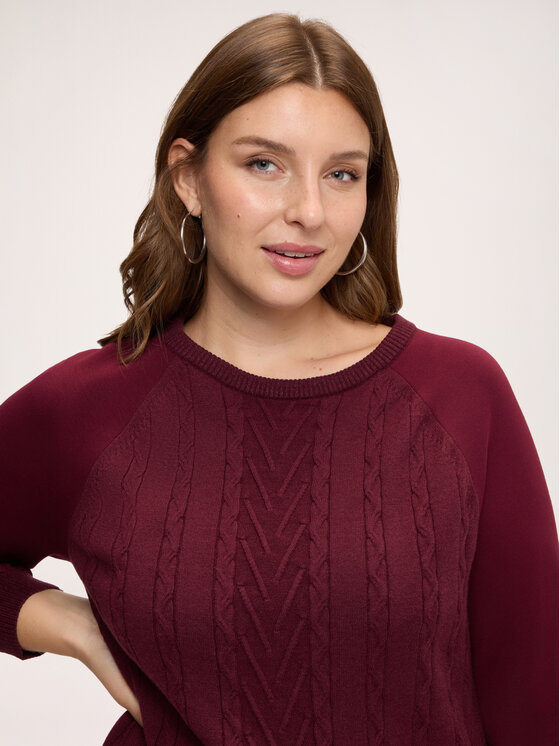 Fiorella Rubino Fiorella Rubino Sweter M445L008712N036 Bordowy Regular Fit