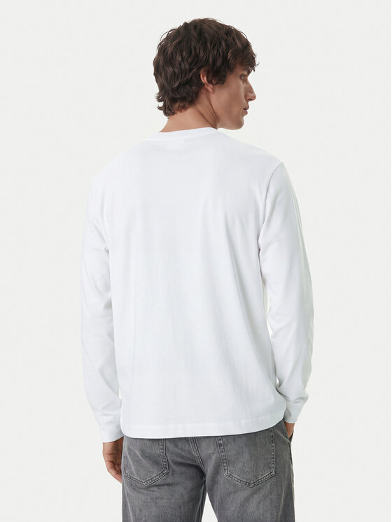 Calvin Klein Calvin Klein Longsleeve Standard Logo LV04LD232G Biały Relaxed Fit