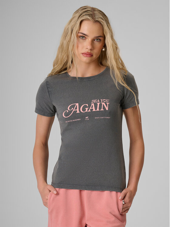 4F 4F T-Shirt APRES SEA Szary Slim Fit