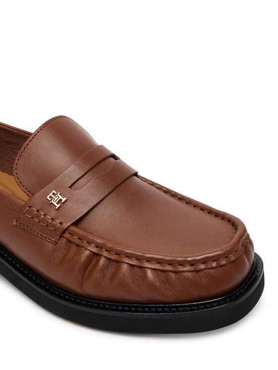 Tommy Hilfiger Tommy Hilfiger Loaferice Th Square Toe Leather Loafer FW0FW08977 Smeđa