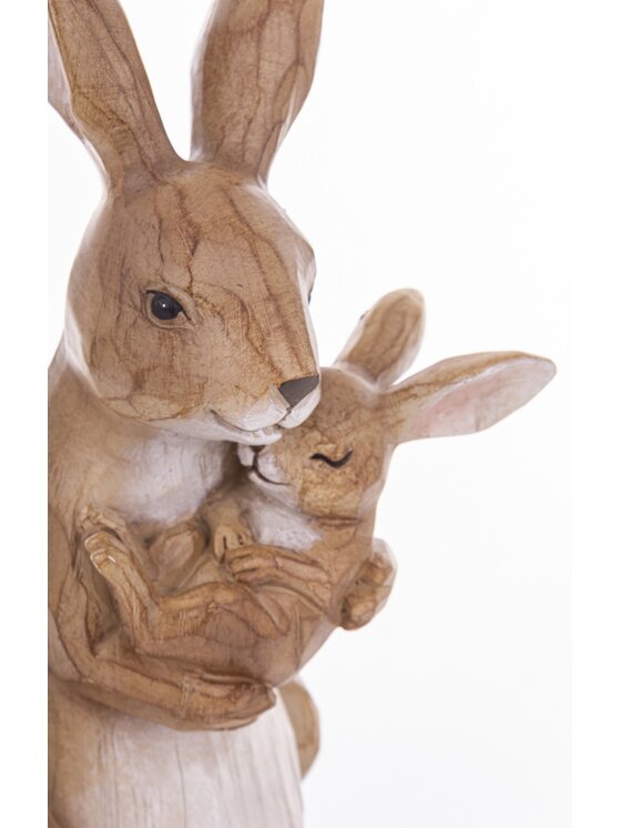 MIAhome MIAhome Figurka króliczka z malcem w objęciach CON AMORE-2 Brązowy