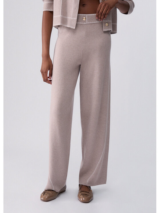 Liu Jo Liu Jo Spodnie materiałowe TF6077MS59LD3034 Beżowy Regular Fit