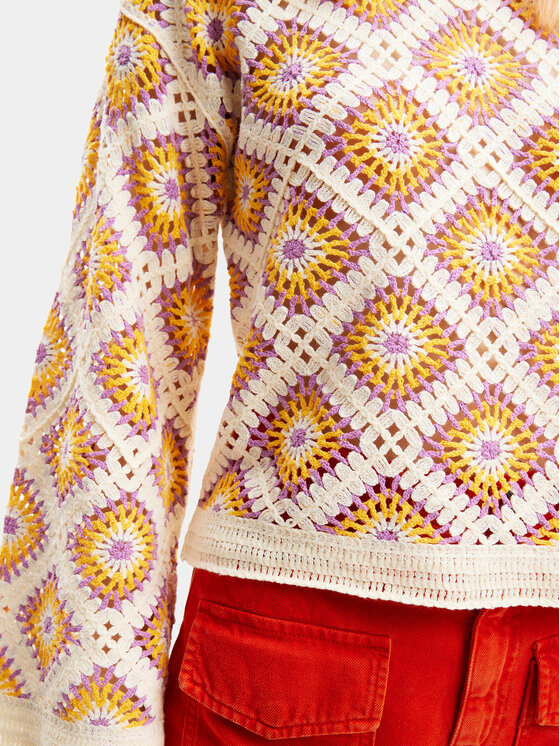 Desigual Desigual Sveter Willow 24SWJF25 Farebná Loose Fit