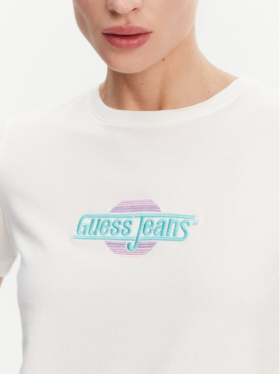 Guess Jeans Guess Jeans T-Shirt W5GI26 J1314 Biały Regular Fit