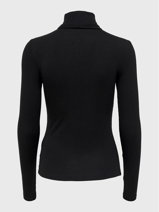 ONLY ONLY Bluză cu gât Sille 15256046 Negru Slim Fit