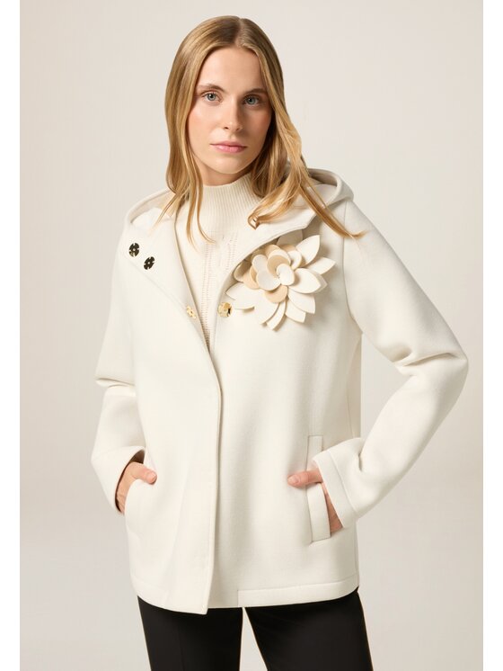 Oltre Oltre Cappotto 8710R001277N0V1 Bianco Baggy Fit