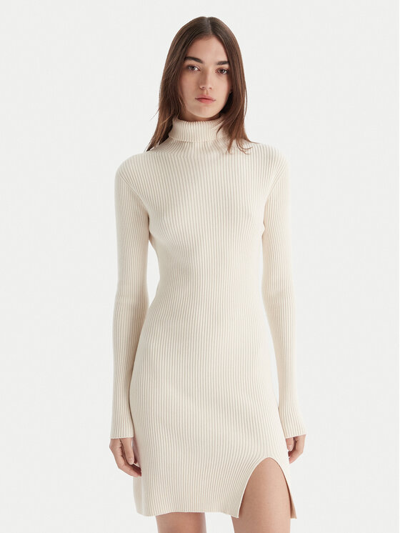 Kontatto Rochie tricotată 3M0827C Crem Slim Fit