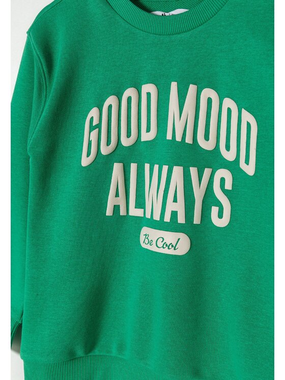 MINOTI MINOTI Bluza 23fleece16 Zielony Oversize